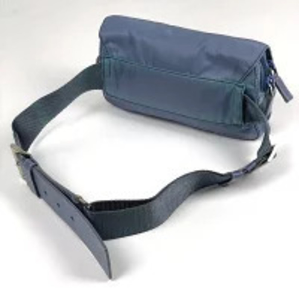 Prada Blue Bum Body Plate Bag Clutch Belt Crossbody Waist Blue